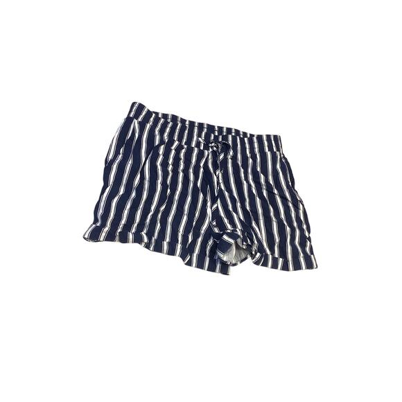 Forever 21 Girls Shorts SMALL Blue White Striped Pull On Elastic Waist Summer - Picture 1 of 4